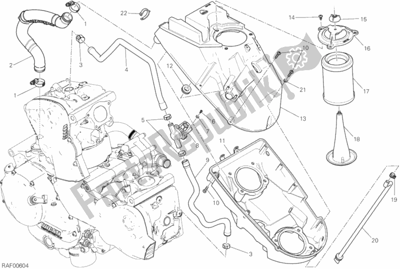 Tutte le parti per il Presa D'aria - Sfiato Olio del Ducati Supersport S Thailand 950 2019